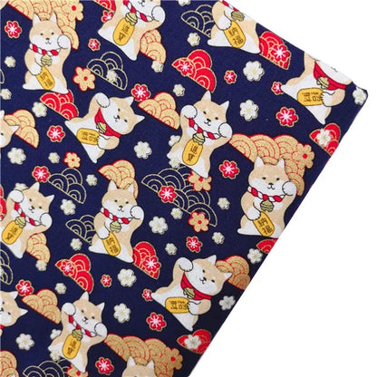 Japanese Style Kimono Bronzed Cotton Fabric