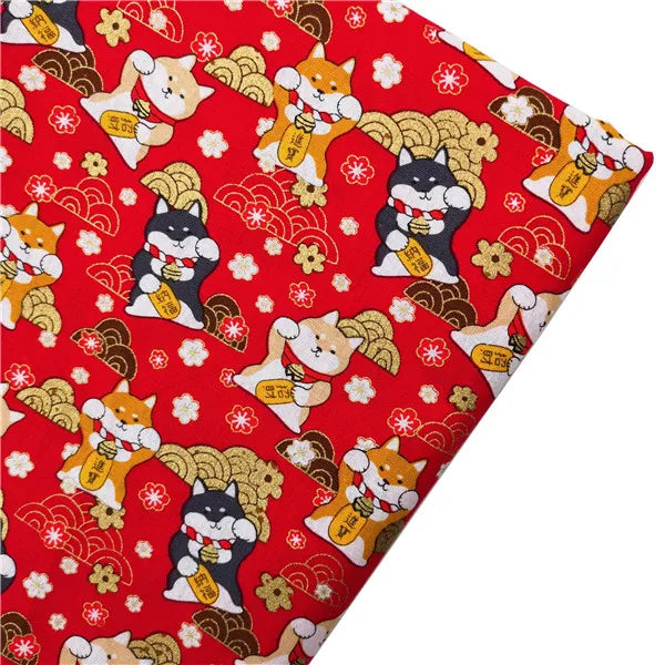 Japanese Style Kimono Bronzed Cotton Fabric