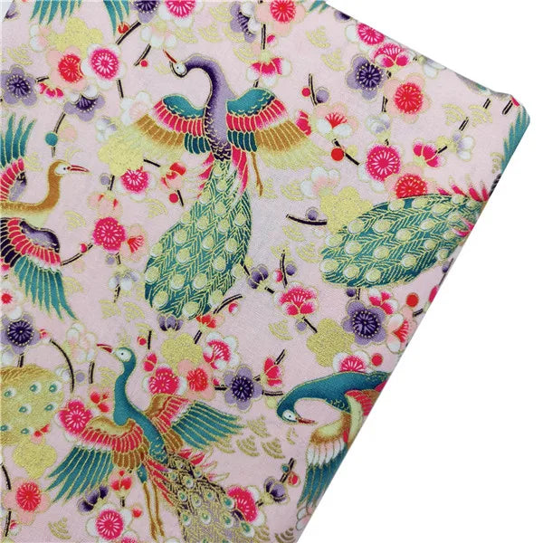 Japanese Style Kimono Bronzed Cotton Fabric