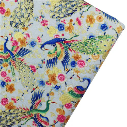 Japanese Style Kimono Bronzed Cotton Fabric