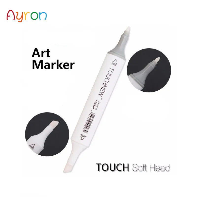 TOUCHNEW 0# Colorless Blender Marker Double-headed Alcohol Based Ink Sketch Markers Set for Artist Manga Painting Supplies