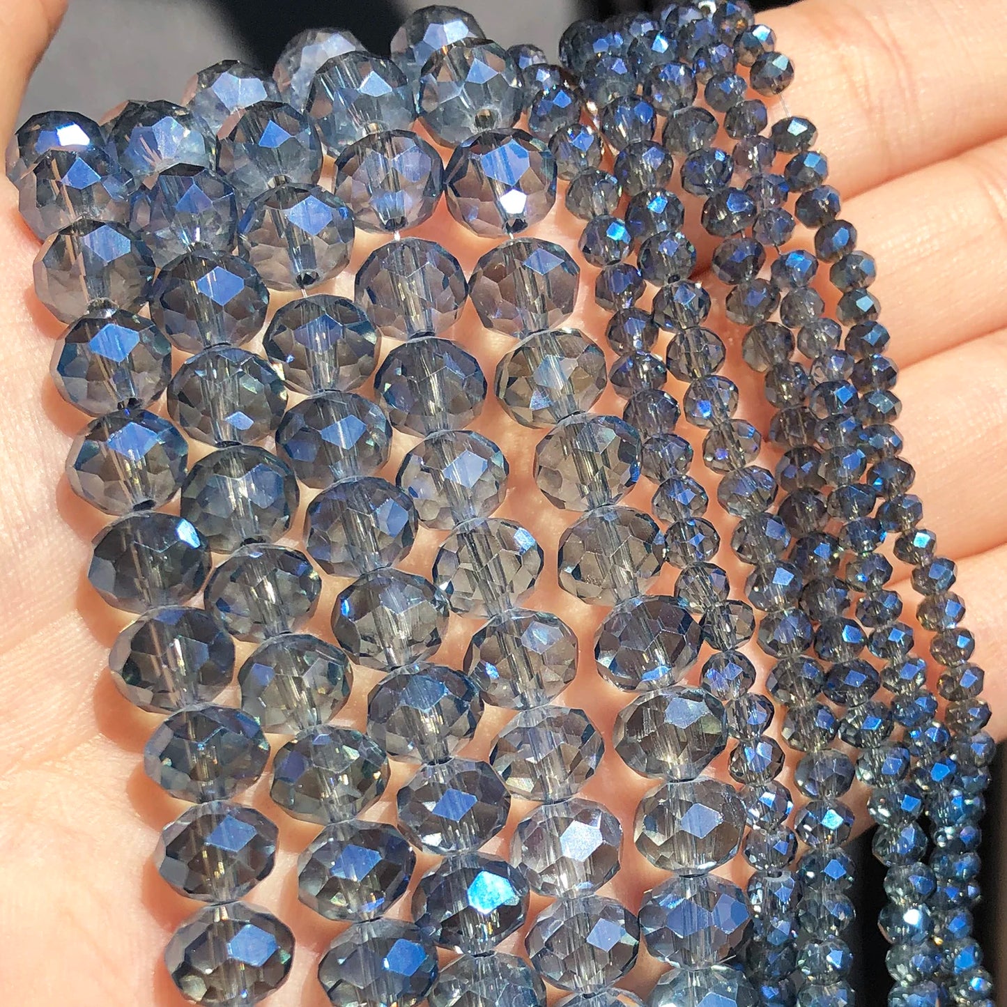 Clear Blue Faceted Austria Crystal Glass Beads 3 4 6 8mm