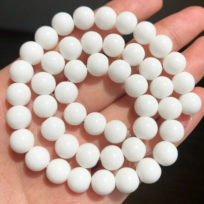 Natural Stone Dark Blue Chalcedony Jades Beads Round Loose Spacer Beads