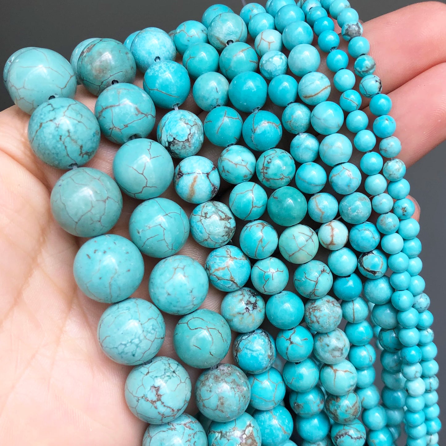 Natural Stone Dark Blue Chalcedony Jades Beads Round Loose Spacer Beads
