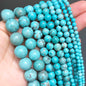 Natural Stone Dark Blue Chalcedony Jades Beads Round Loose Spacer Beads