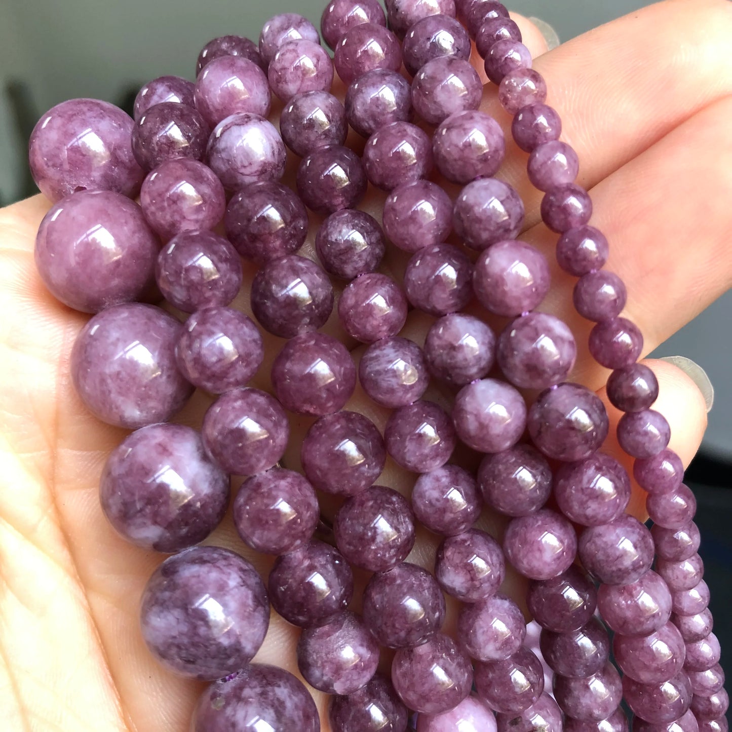 Natural Stone Dark Blue Chalcedony Jades Beads Round Loose Spacer Beads