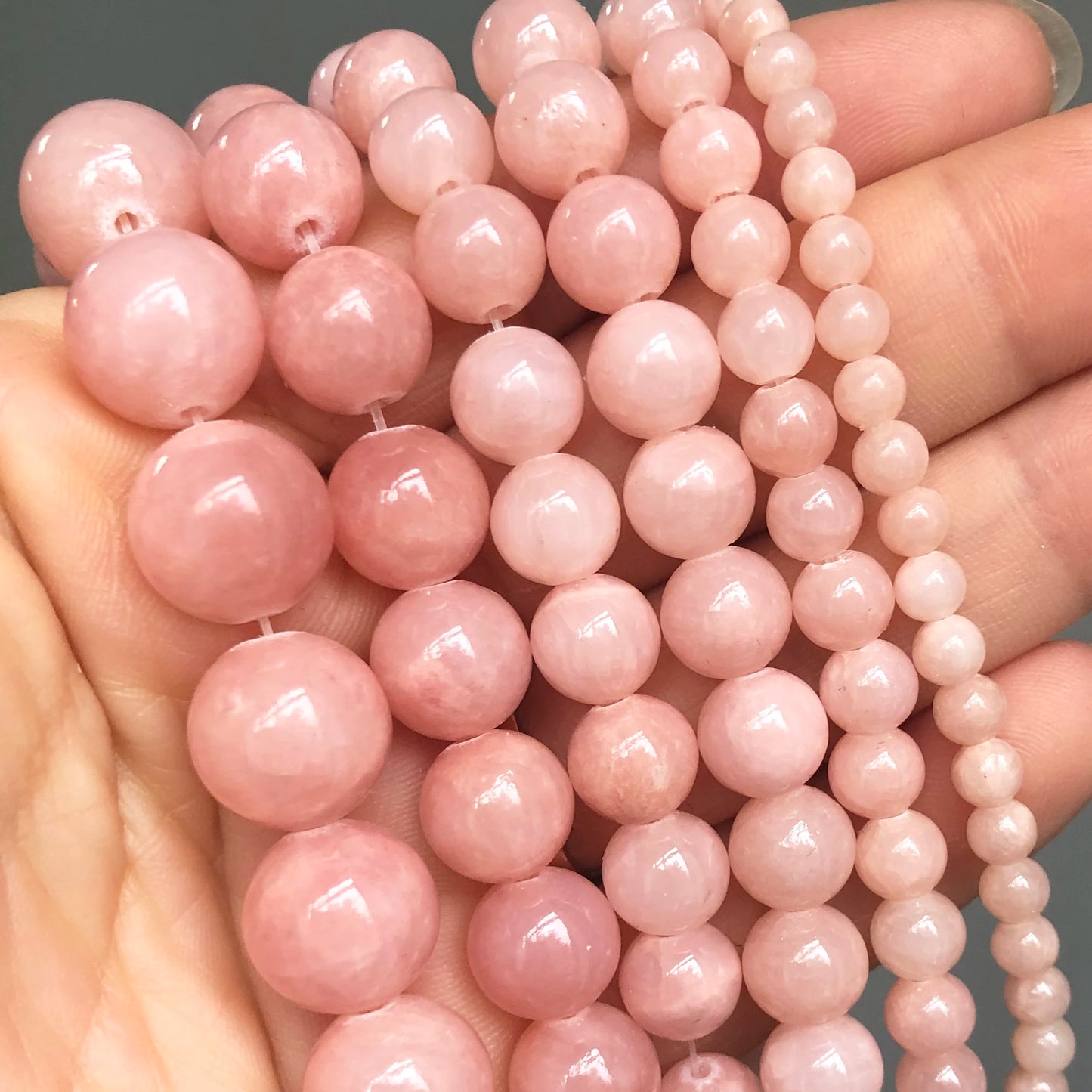 Natural Stone Dark Blue Chalcedony Jades Beads Round Loose Spacer Beads