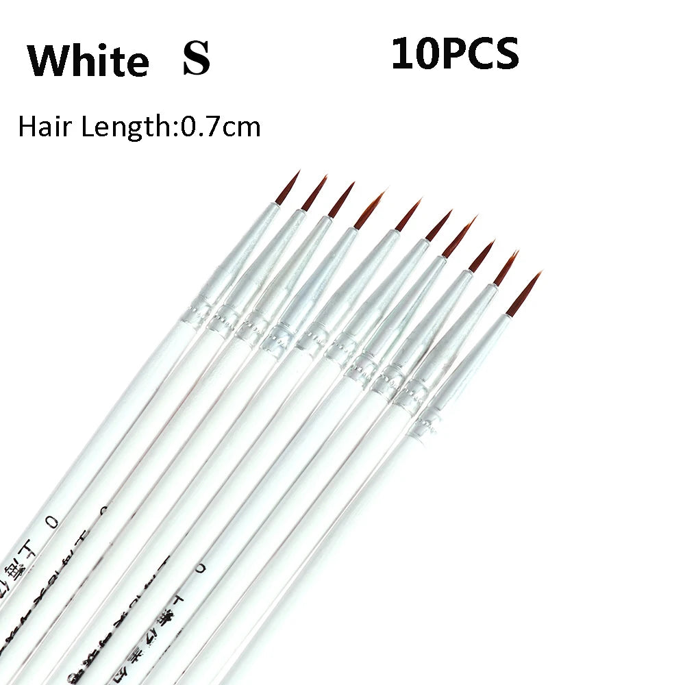 10Pcs Art Supplies Hand Painted Thin Hook Line Pen Drawing Art Pen Paint Brush Nylon Brush Acrylic Painting Pen Wholesale