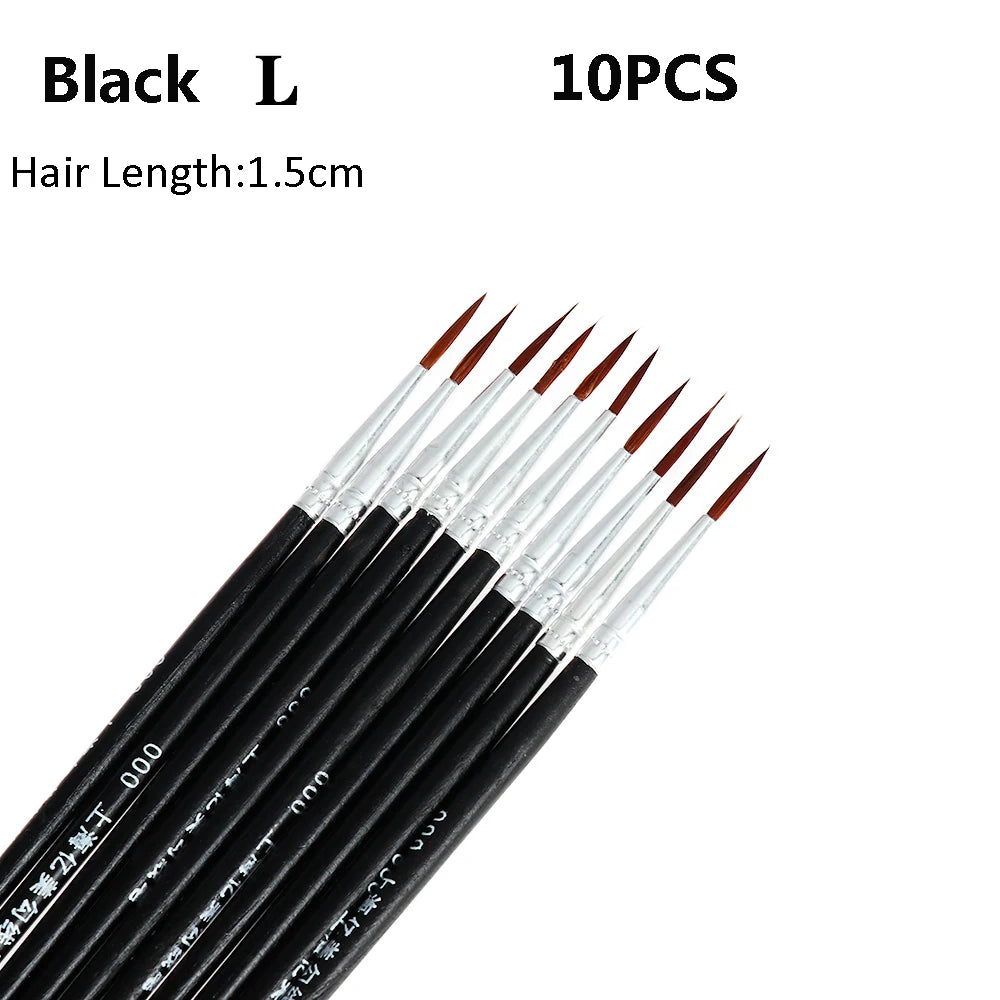 10Pcs Art Supplies Hand Painted Thin Hook Line Pen Drawing Art Pen Paint Brush Nylon Brush Acrylic Painting Pen Wholesale