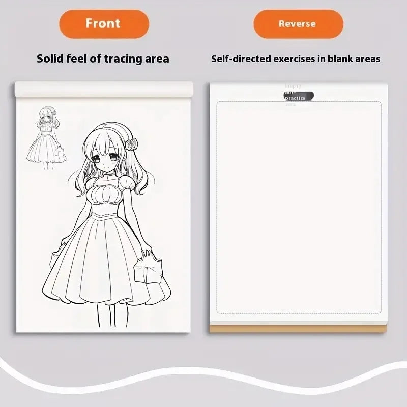 Anime Character Line Art Drawing Book for Beginners - 48 Pages of Simple Hand-Drawn Outlines