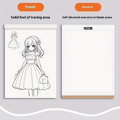 Anime Character Line Art Drawing Book for Beginners - 48 Pages of Simple Hand-Drawn Outlines
