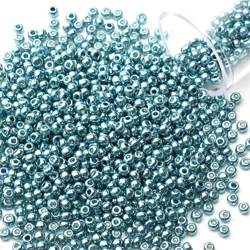 12Grams/Tube 2mm Metallic Seed Beads Japanese Round Glass Seedbeads 1200pcs