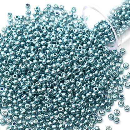 12Grams/Tube 2mm Metallic Seed Beads Japanese Round Glass Seedbeads 1200pcs