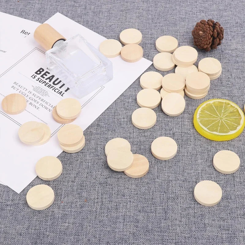 15-35mm Unfinished Smooth Round Wood Coins