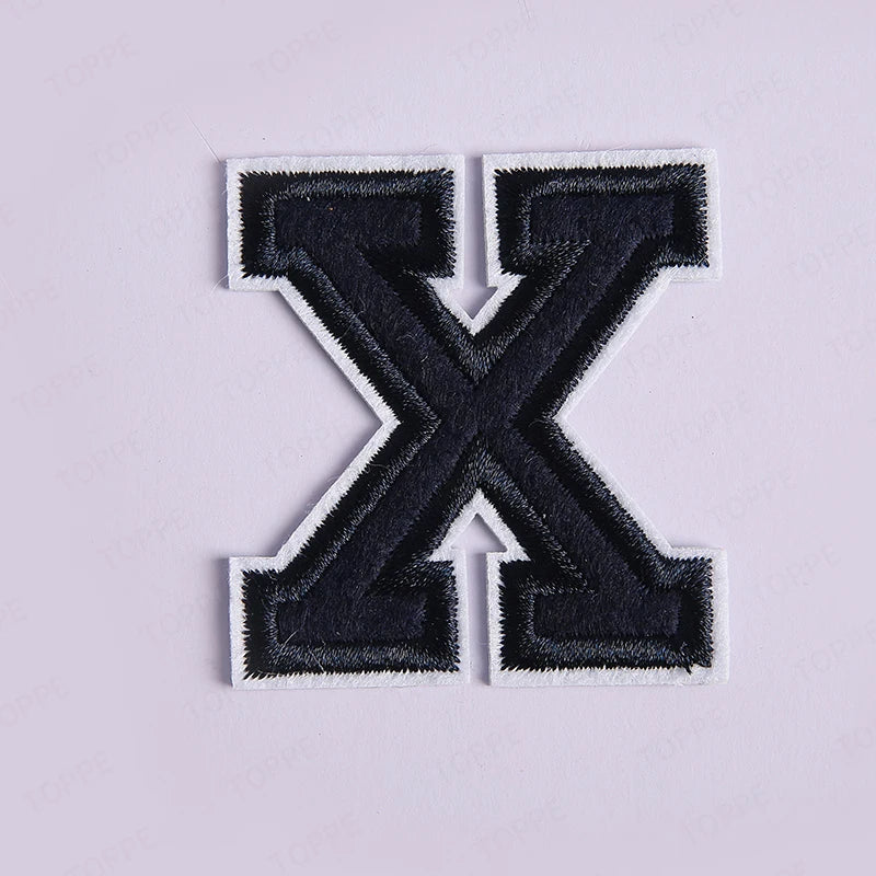 Navy Blue Letter Iron On Patch Applique