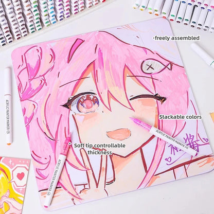 LANGUO 240/9 Colors Acrylic Color Markers Direct Liquid Paint Marker