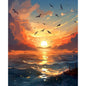 GATYZTORY Oil Painting By Numbers Gradient Sunset Scenery On Canvas