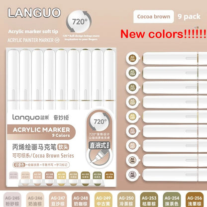 Languo 288/9 Direct Liquid Acrylic Paint Pens Brush Color Marker Pen