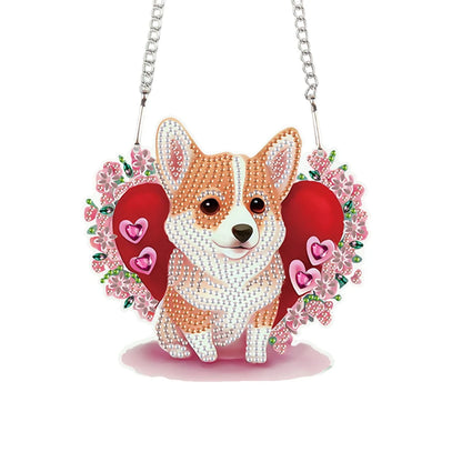 Valentines Day Love Puppy Diamond Art Pendant Kit
