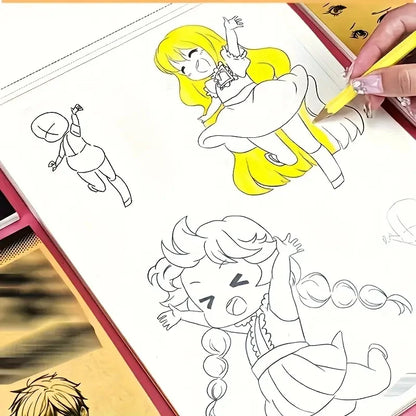 Anime Character Line Art Drawing Book for Beginners - 48 Pages of Simple Hand-Drawn Outlines