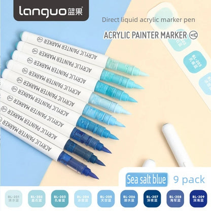 Languo 288/9 Direct Liquid Acrylic Paint Pens Brush Color Marker Pen