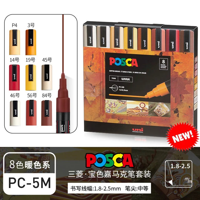 New Uni Posca Marker Pen Set PC-1M/3M/5M/8K/17K