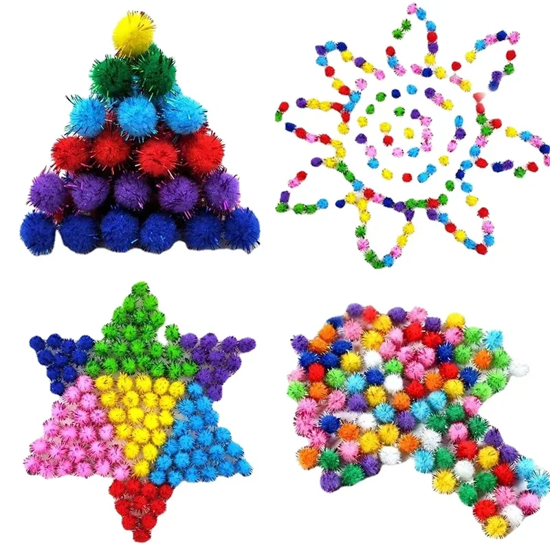 30-200Pcs Glitter Balls Pompom
