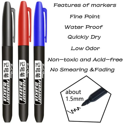 1/6 PCS Permanent Marker Pen Manga Drawing Markers  Waterproof Ink Sketch Pens