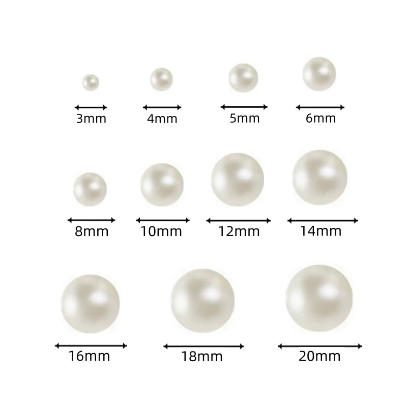 3-20mm ABS Imitation Pearl Beads With Hole Round  Loose Beads
