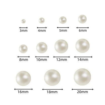 3-20mm ABS Imitation Pearl Beads With Hole Round  Loose Beads