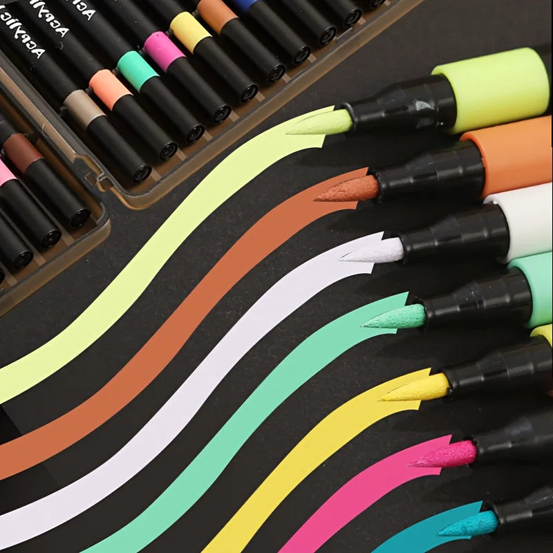 Soft Brush Tip Acrylic Marker Pens – Vibrant, No Bleeding