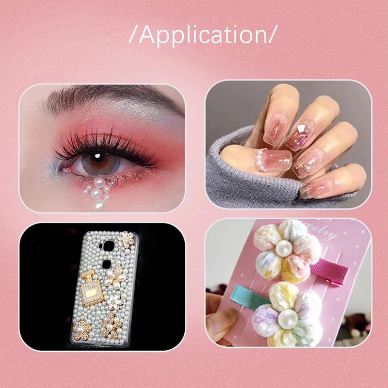 30-1000Pcs Half Flatback Imitation Pearls Beads White/Beige