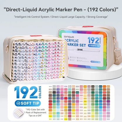 LANGUO 96-288 Colors Direct Liquid Acrylic Paint Pens Brush Marker Pen