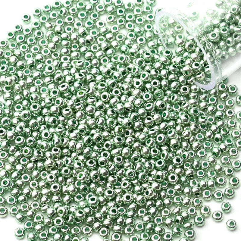 12Grams/Tube 2mm Metallic Seed Beads Japanese Round Glass Seedbeads 1200pcs