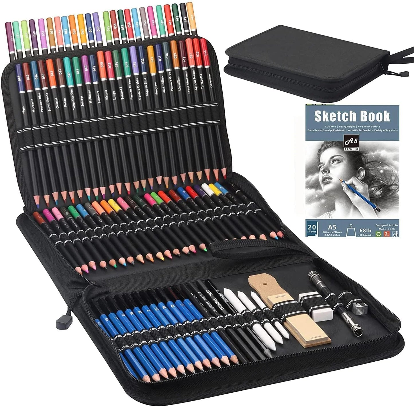 20/54/58/70/144 Drawing And Sketching Kit | Portable Travel Case
