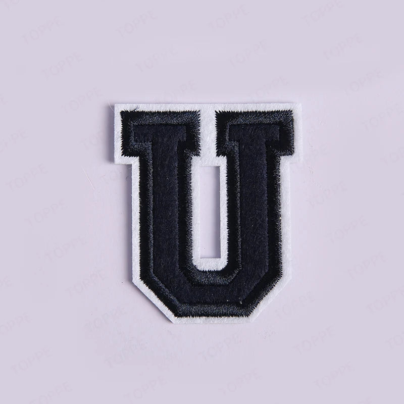 Navy Blue Letter Iron On Patch Applique