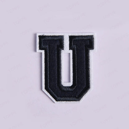 Navy Blue Letter Iron On Patch Applique