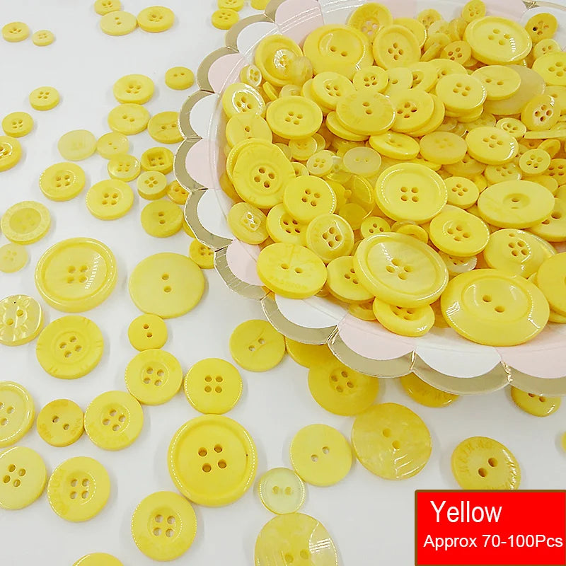 50g/Pack Mix Size Mix color Resin Button 1-3cm