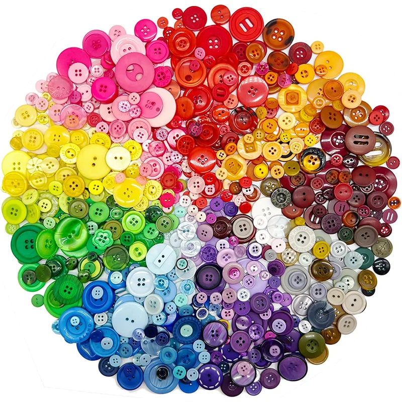 50g/Pack Mix Size Mix color Resin Button 1-3cm