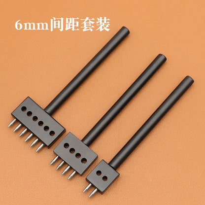 3Pcs Manual Leather Hole Punch Tool Set Round Punch Die Set for DIY Leather Crafting Handmade Leather Working Crafters Kit