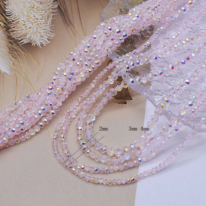 New 2 3 4mm Dyeing Rondelle Crystal Glass Beads