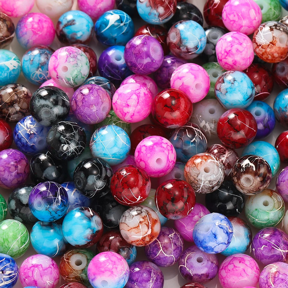 4/6/8/10mm Crystal Glass Crackle Round Bead