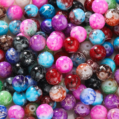 4/6/8/10mm Crystal Glass Crackle Round Bead