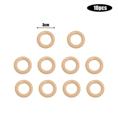 Unfinished Solid Wooden Rings Natural Wood Hoops