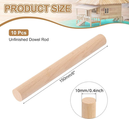 10pcs Wooden Dowel Rods