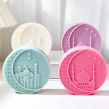 DIY Mosque Patterned Round Candle Silicone Mold