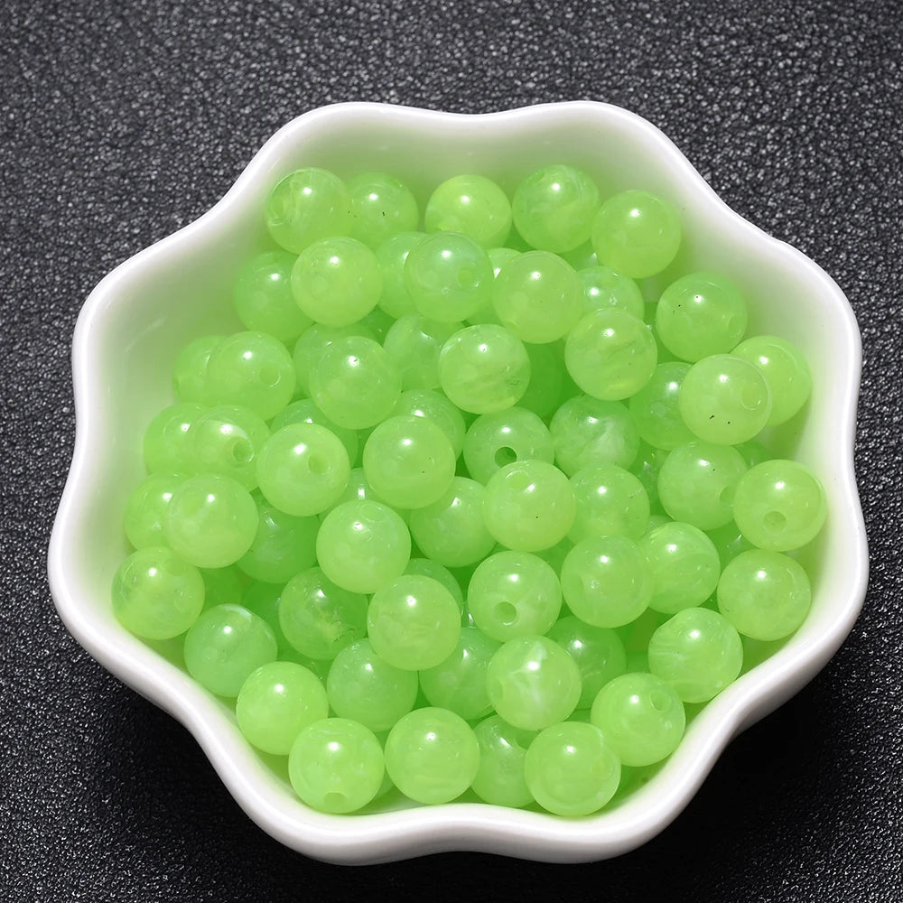 6-18mm Gradient Acrylic Beads Round Cat's Eye  Loose Spacer Beads