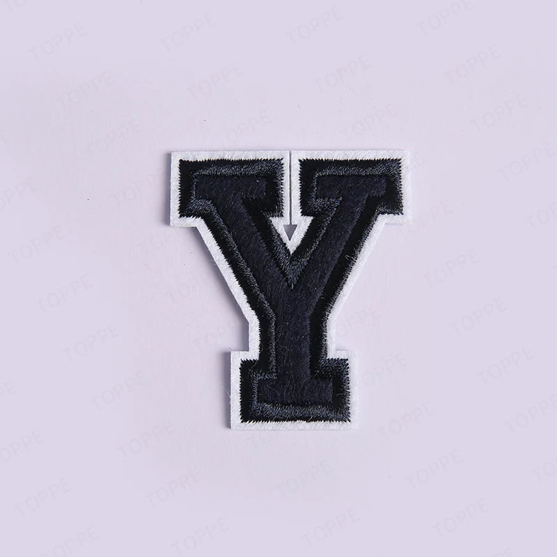 Navy Blue Letter Iron On Patch Applique
