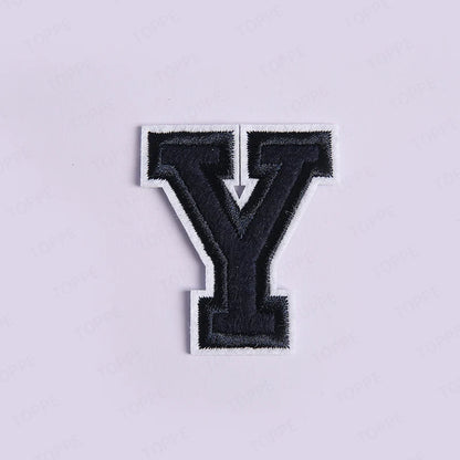 Navy Blue Letter Iron On Patch Applique