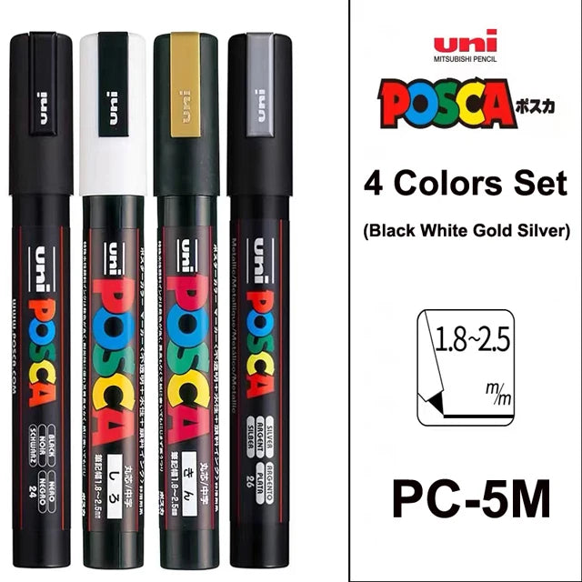 New Uni Posca Marker Pen Set PC-1M/3M/5M/8K/17K